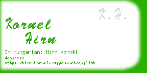 kornel hirn business card